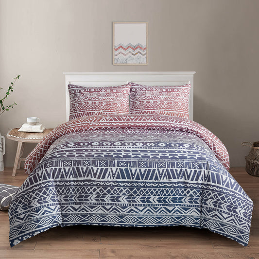 Style Quarters 3PCS Boho Duvet Cover Queen Includes 1 Duvet Cover + 2 Shams Gradient Boho Duvet Cover Queen