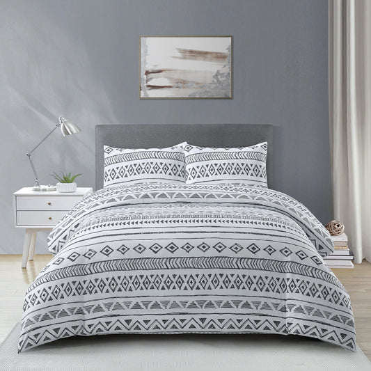 Style Quarters 3PCS Duvet Cover Sets White Duvet Cover King Size Boho Duvet Cover Includes 1 Duvet Cover + 2 Shams King Duvet Cover