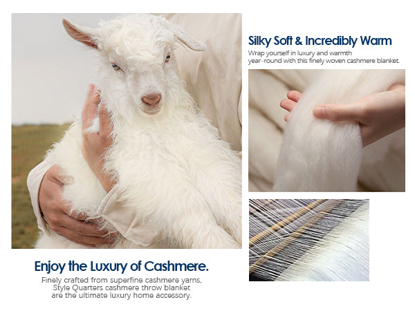 Cashmere Bed Blankets Luxury Plush Cozy Soft Comfy Lightweight
