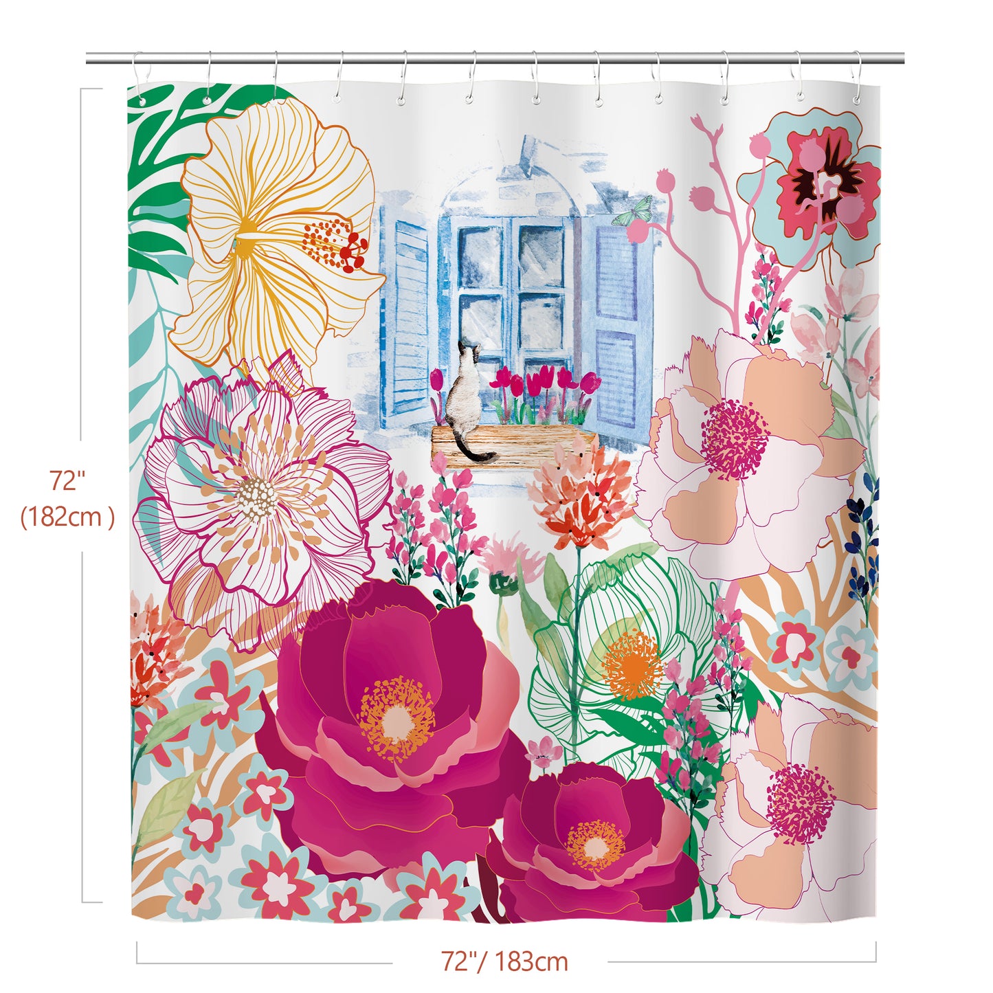 Style Quarters Shower Curtain-Pink Shower Curtain 72x72 Inch Shower Curtains for Bathroom Design Shower Curtain Flower Shower Curtain Fabric Shower Curtain Plant Shower Curtain Western Shower Curtain