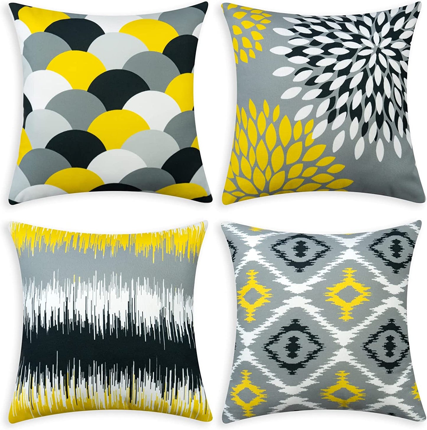 Decorative Throw Pillow Covers Set of 4 Square Cushion Case with zipper