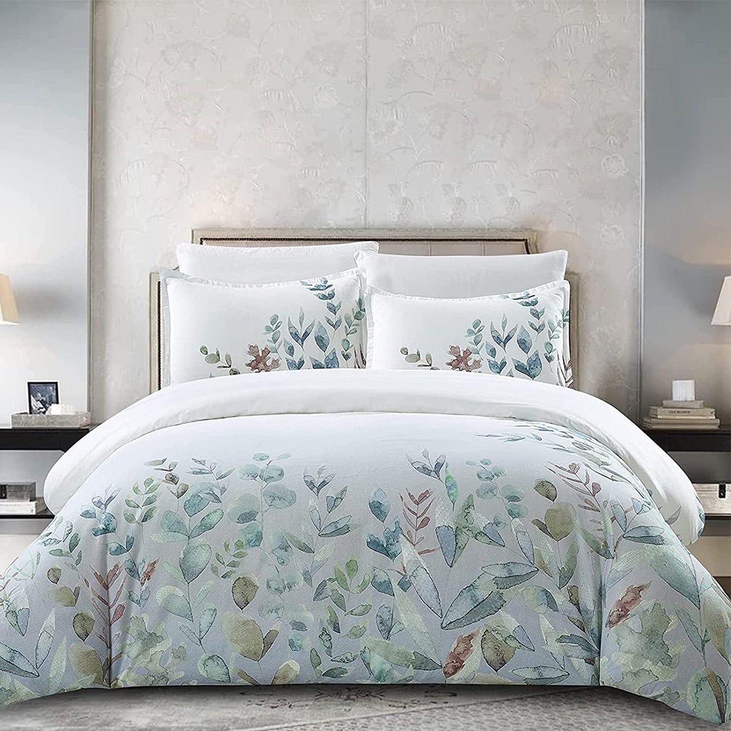 100% Cotton 3 Pieces Duvet Cover set includes 1 Duvet Cover and 2 Pillowcases