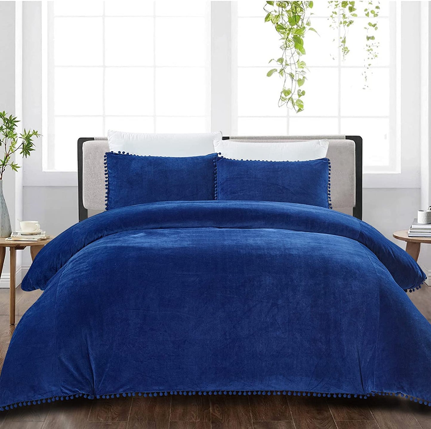 Soft Velvet Duvet Cover set includes 1 Duvet Cover and 2 Pillowcases