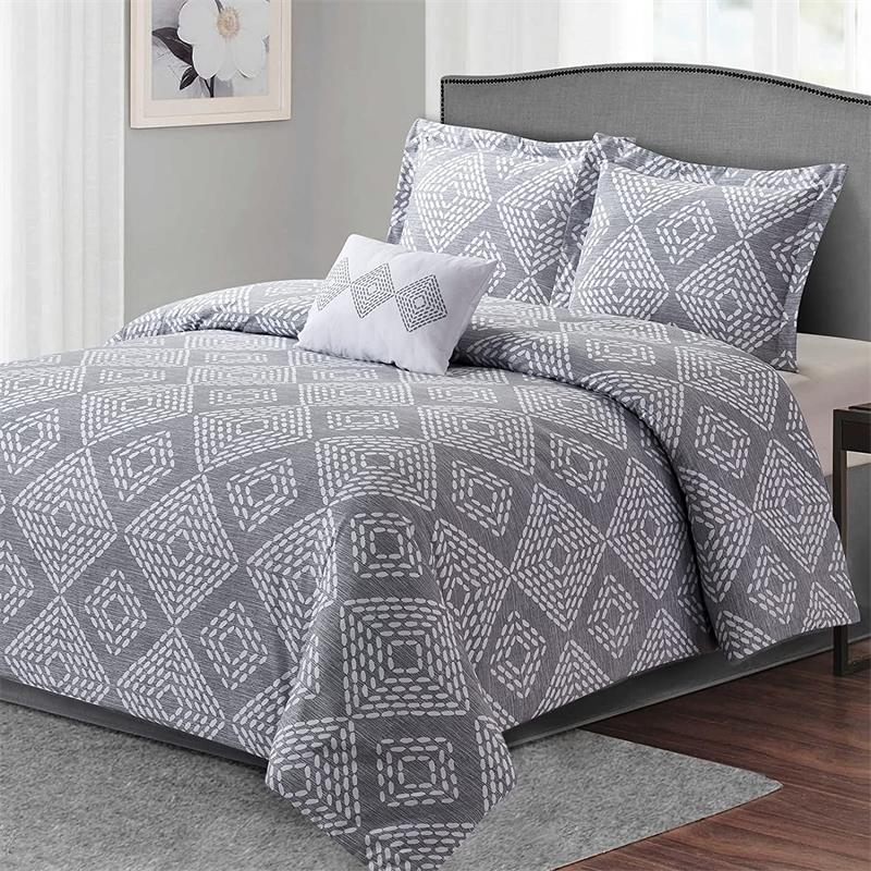 Comforter set Modern Patterns 100% Microfiber Polyester 4pcs Bed Comforter Set Includes 1 Comforter 2 Pillowcases and 1 Decorative Pillow
