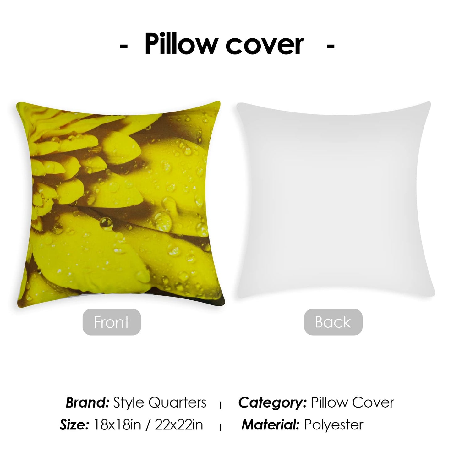 Realistic Flowers throw pillow covers set of 4 decorative cushion covers