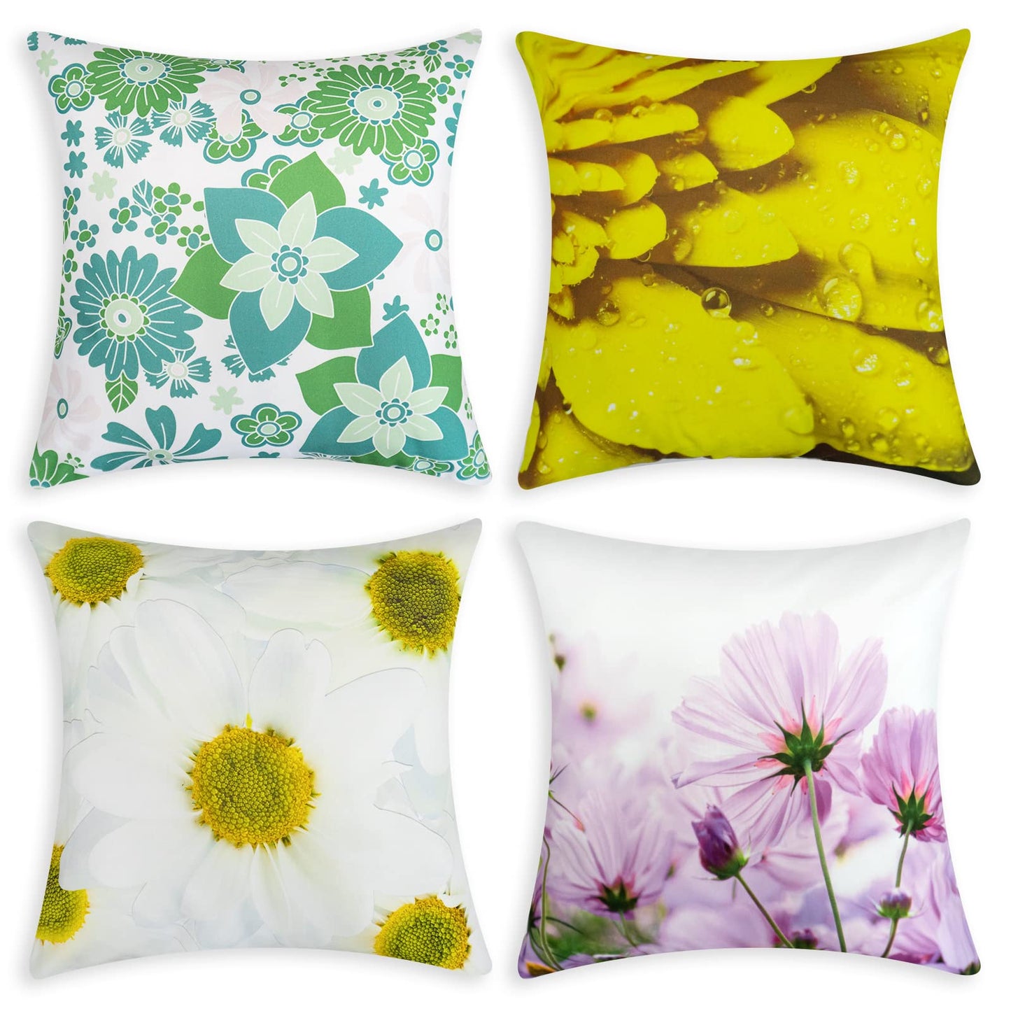 Decorative Throw Pillow Covers Set of 4 Square Cushion Case with zipper