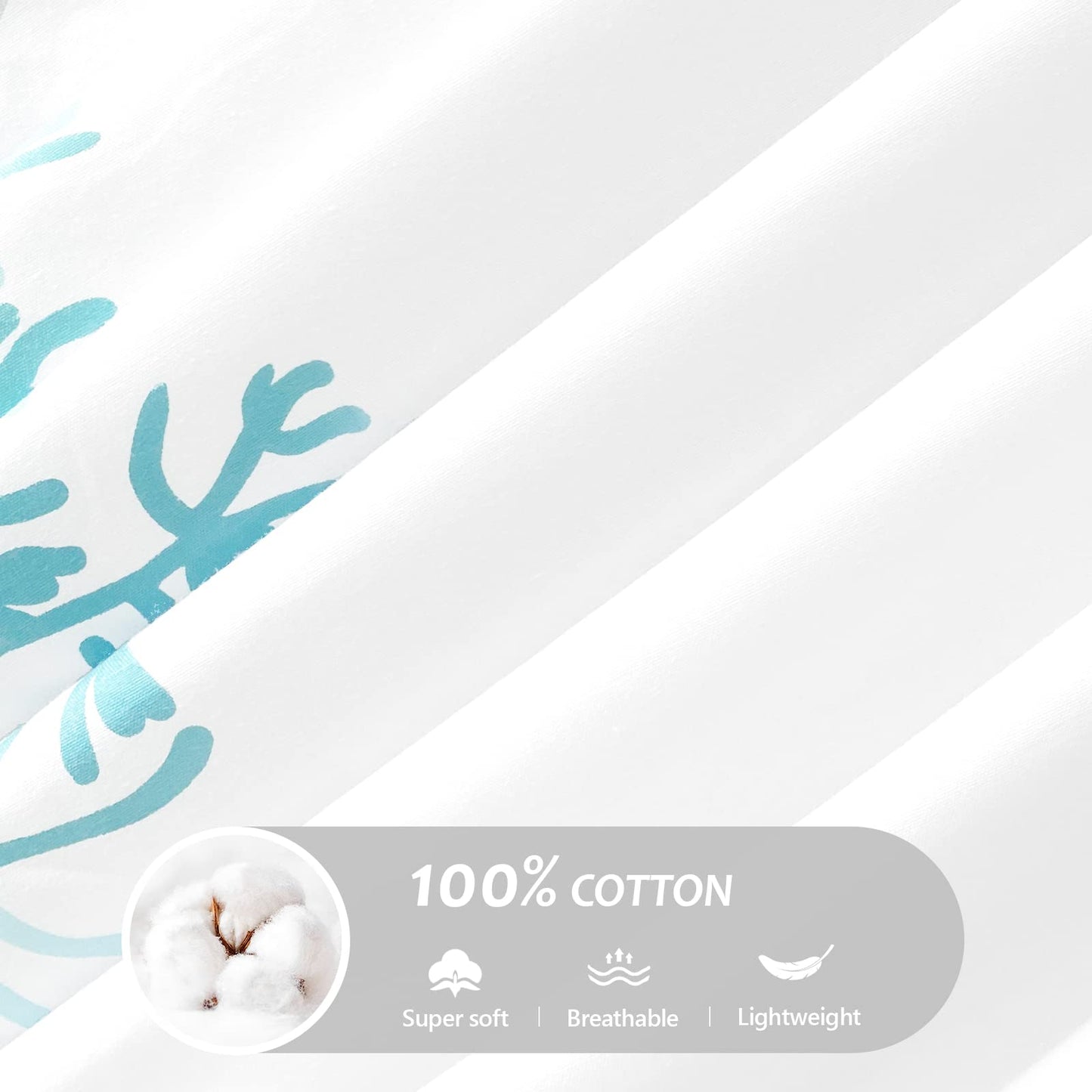 100% Cotton 3 Pieces Duvet Cover set includes 1 Duvet Cover and 2 Pillowcases