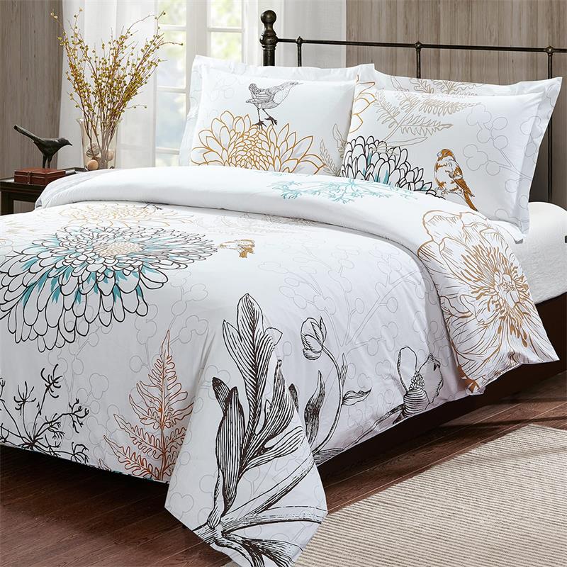 100% Cotton 3 Pieces Duvet Cover set includes 1 Duvet Cover and 2 Pillowcases