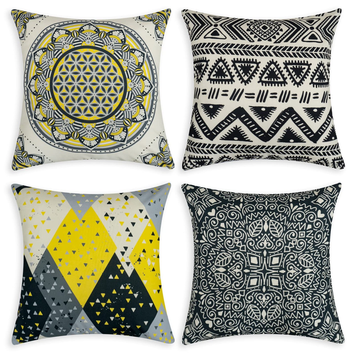 Decorative Throw Pillow Covers Set of 4 Square Cushion Case with zipper