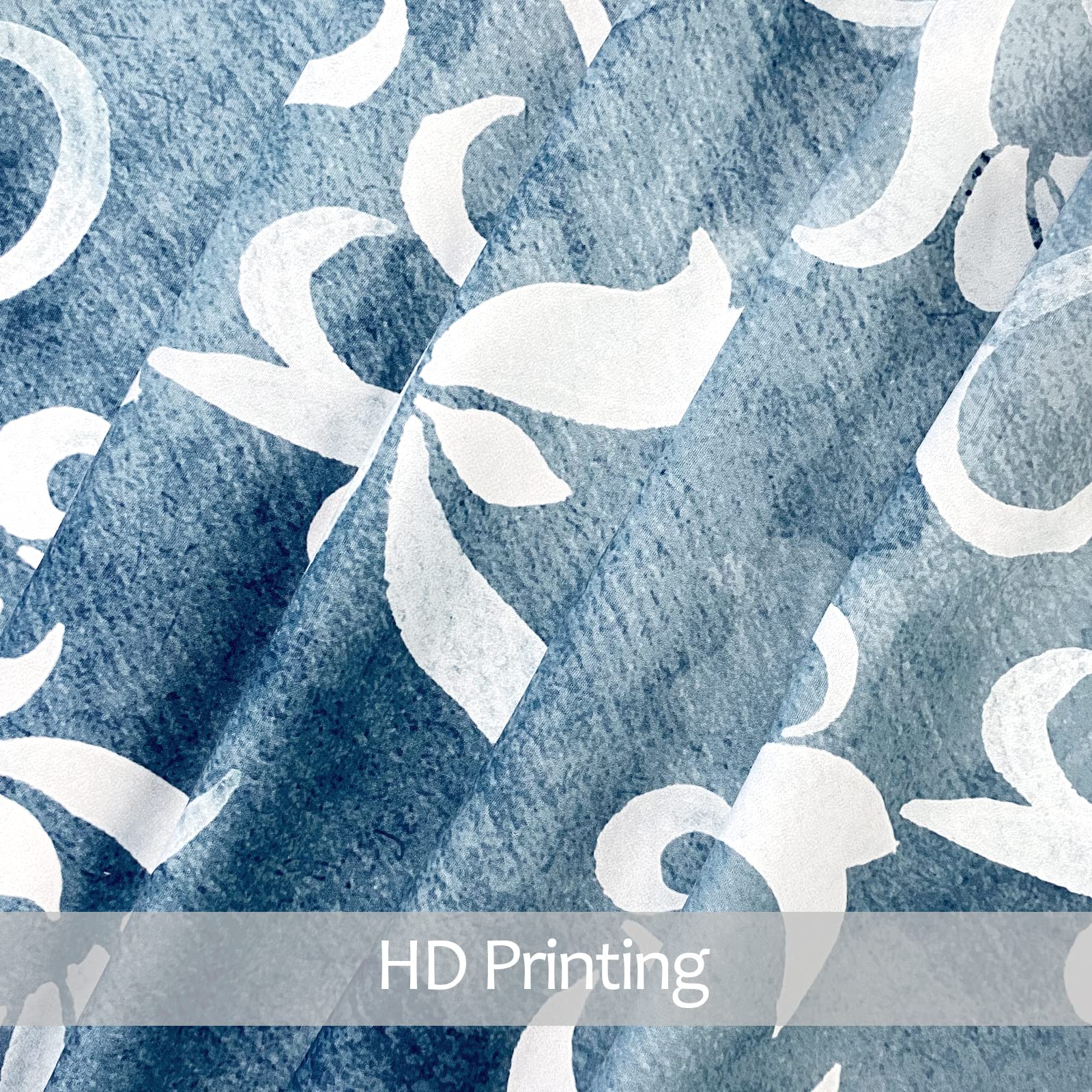 Blue Shower Curtain-White Shower Curtain Cute Shower Curtains for Bathroom Fabric Shower Curtain 72x72 Inch Shower Curtain Boho Shower Curtain Floral Shower Curtain - Style Quarters