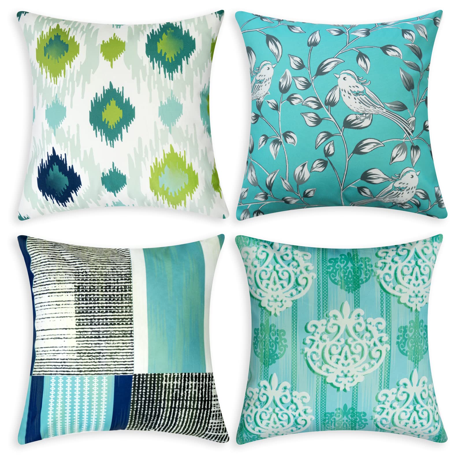 Blue Bird throw pillow covers set of 4 decorative cushion covers ...