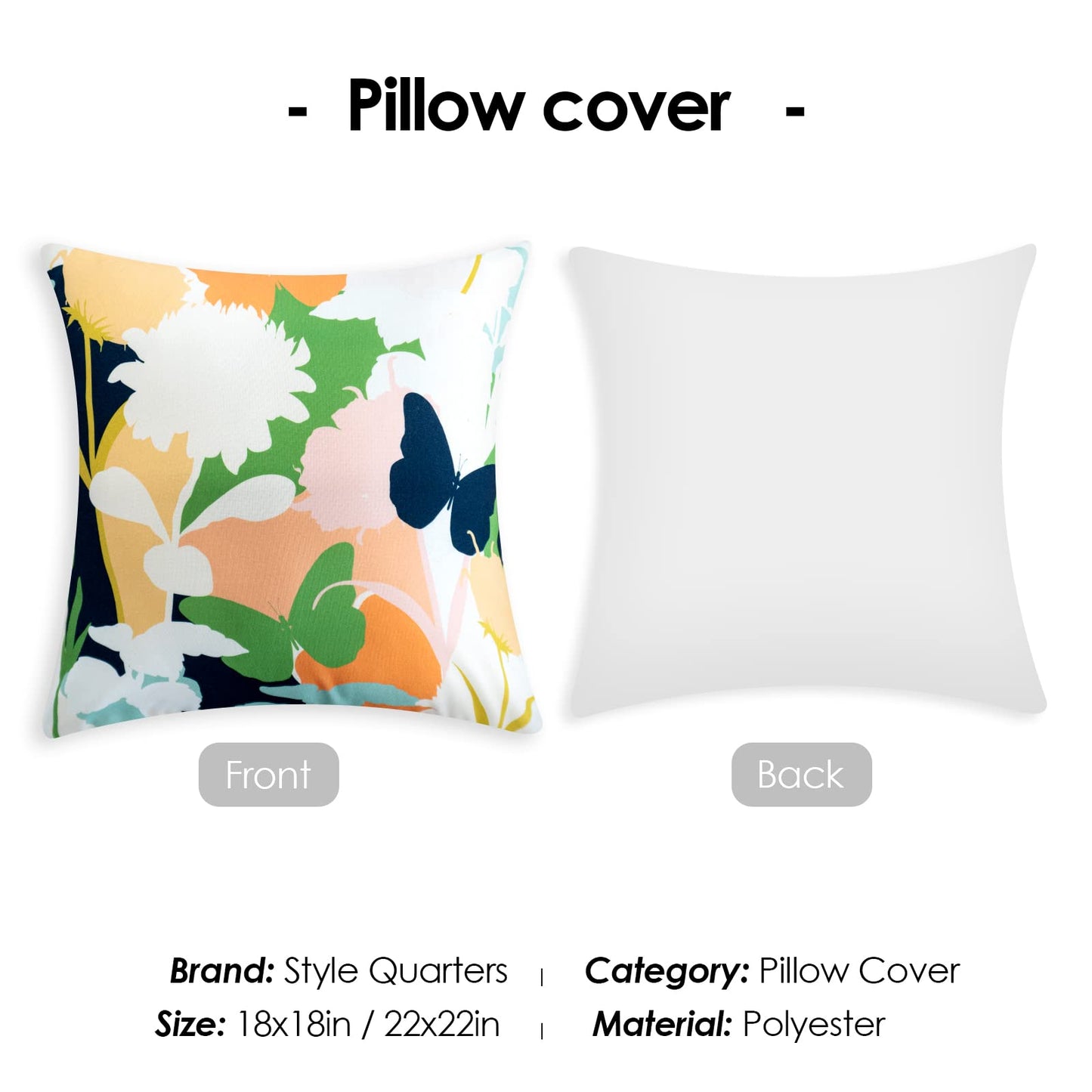 Floral throw pillow covers set of 4 decorative cushion covers