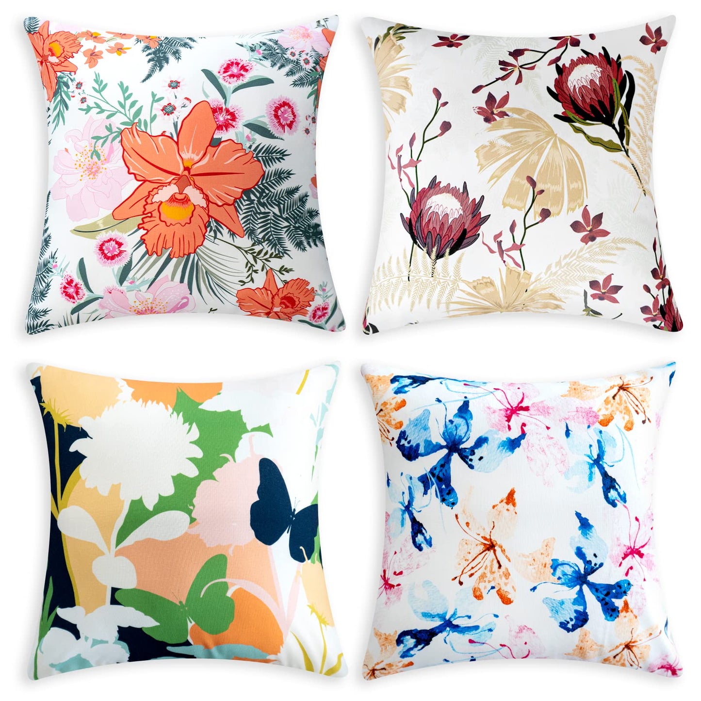 Decorative Throw Pillow Covers Set of 4 Square Cushion Case with zipper