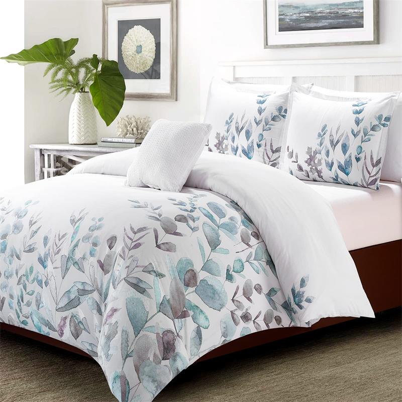 100% Cotton 3 Pieces Duvet Cover set includes 1 Duvet Cover and 2 Pillowcases
