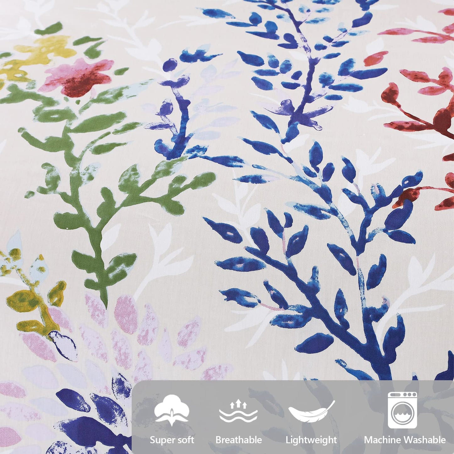 Multicolor Duvet Cover, 3 Pcs Duvet Cover, 100% Cotton Duvet Cover, Include 1 Duvet Cover and 2 Pillow Shams - Style Quarters