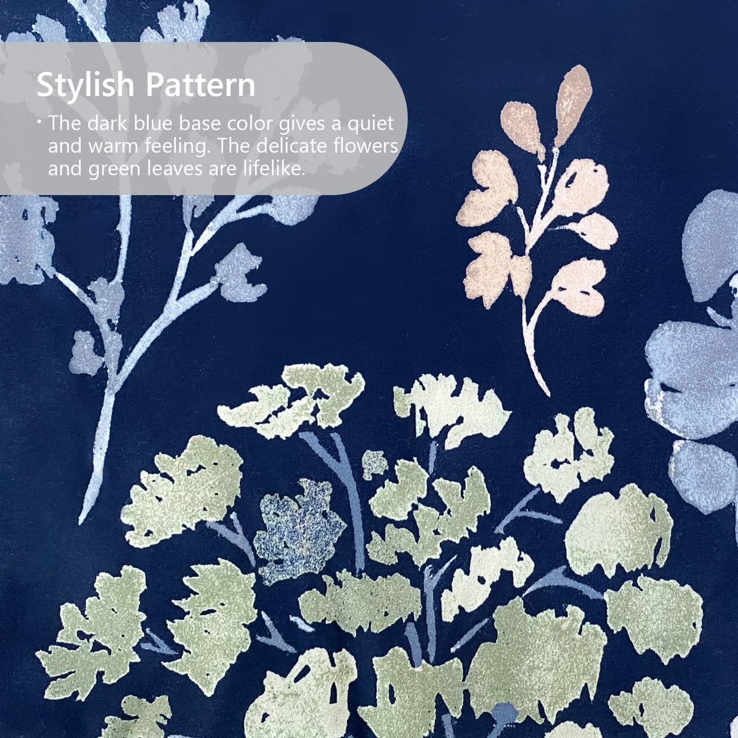 Navy Blue 4 Pcs Comforter Set Includes 1 Comforter, 2 Pillowcases and 1 Decorative Pillow