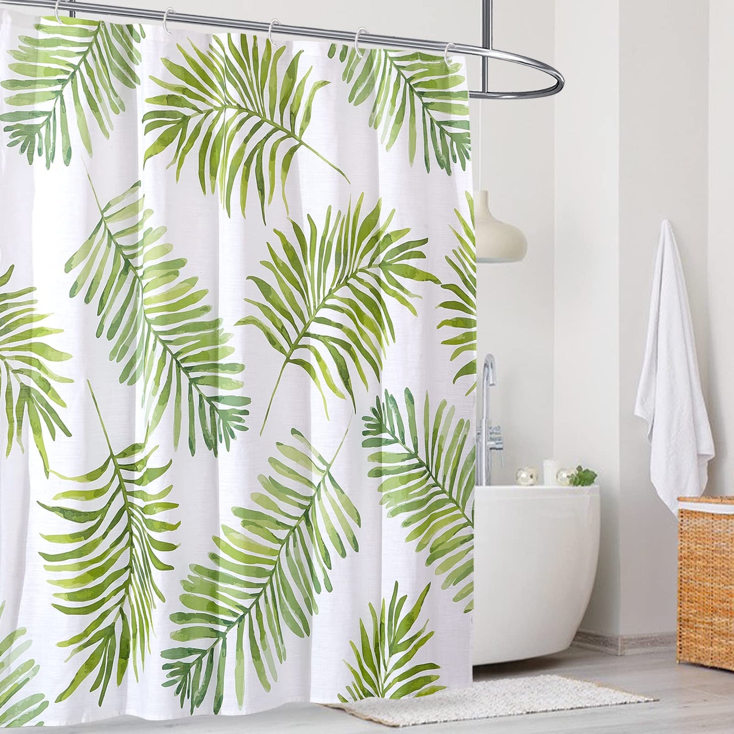 Palm Curtain-Beige Shower Curtain with 72x72 Inch Modern Shower Curtains for Bathroom Floral Shower Curtain Fabric Shower Curtain Colorful Shower Curtain - Style Quarters