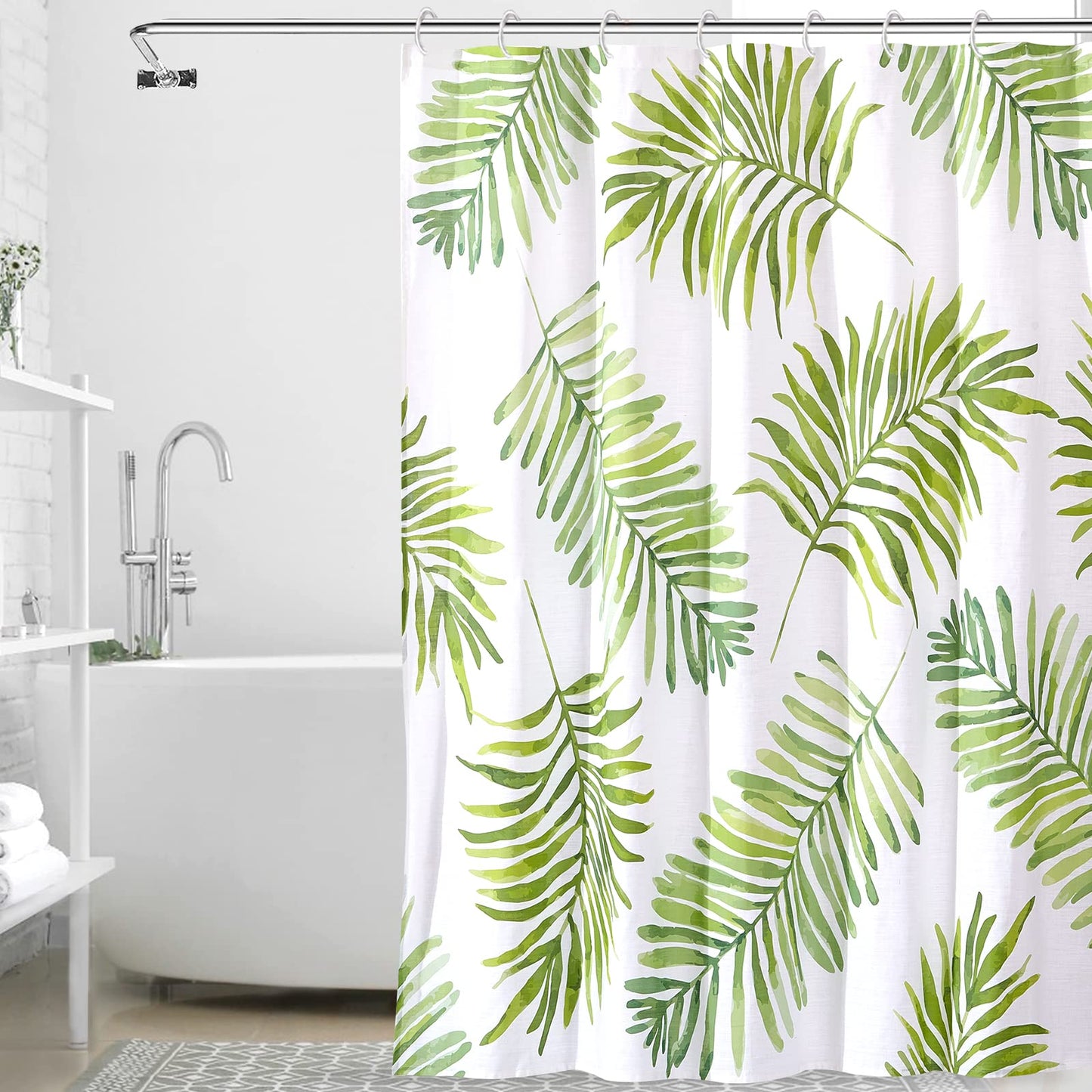 Palm Curtain-Beige Shower Curtain with 72x72 Inch Modern Shower Curtains for Bathroom Floral Shower Curtain Fabric Shower Curtain Colorful Shower Curtain - Style Quarters