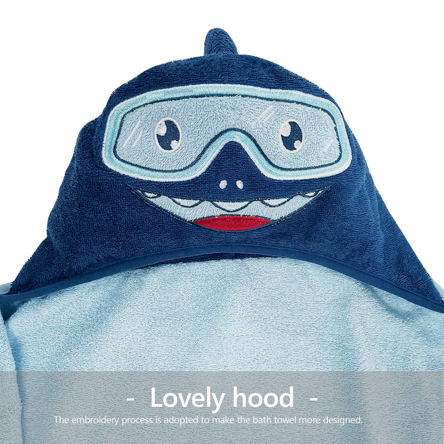 Kids Hooded Bath Towel - Cartoon Baby Shark - Style Quarters