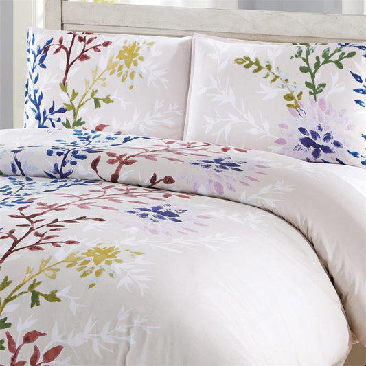 100% Cotton 3 Pieces Duvet Cover set includes 1 Duvet Cover and 2 Pillowcases
