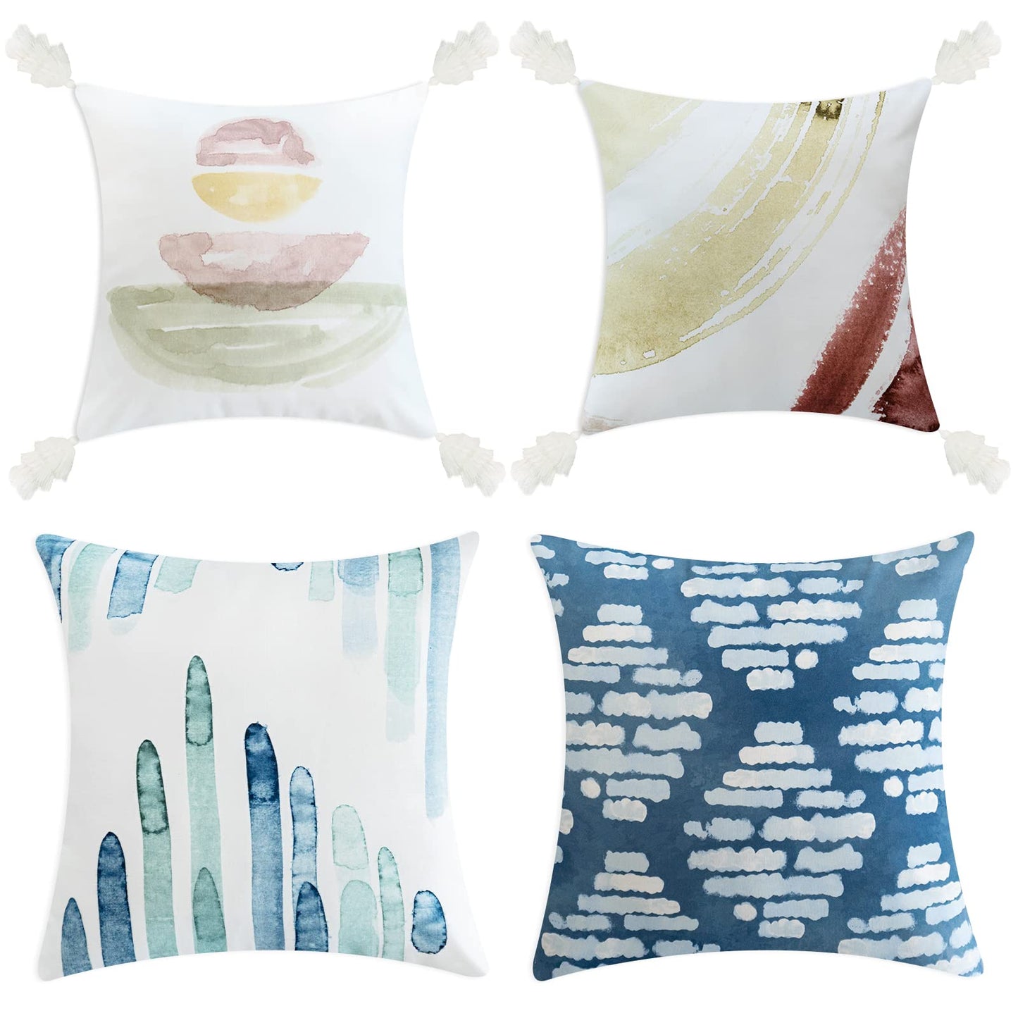 Decorative Throw Pillow Covers Set of 4 Square Cushion Case with zipper