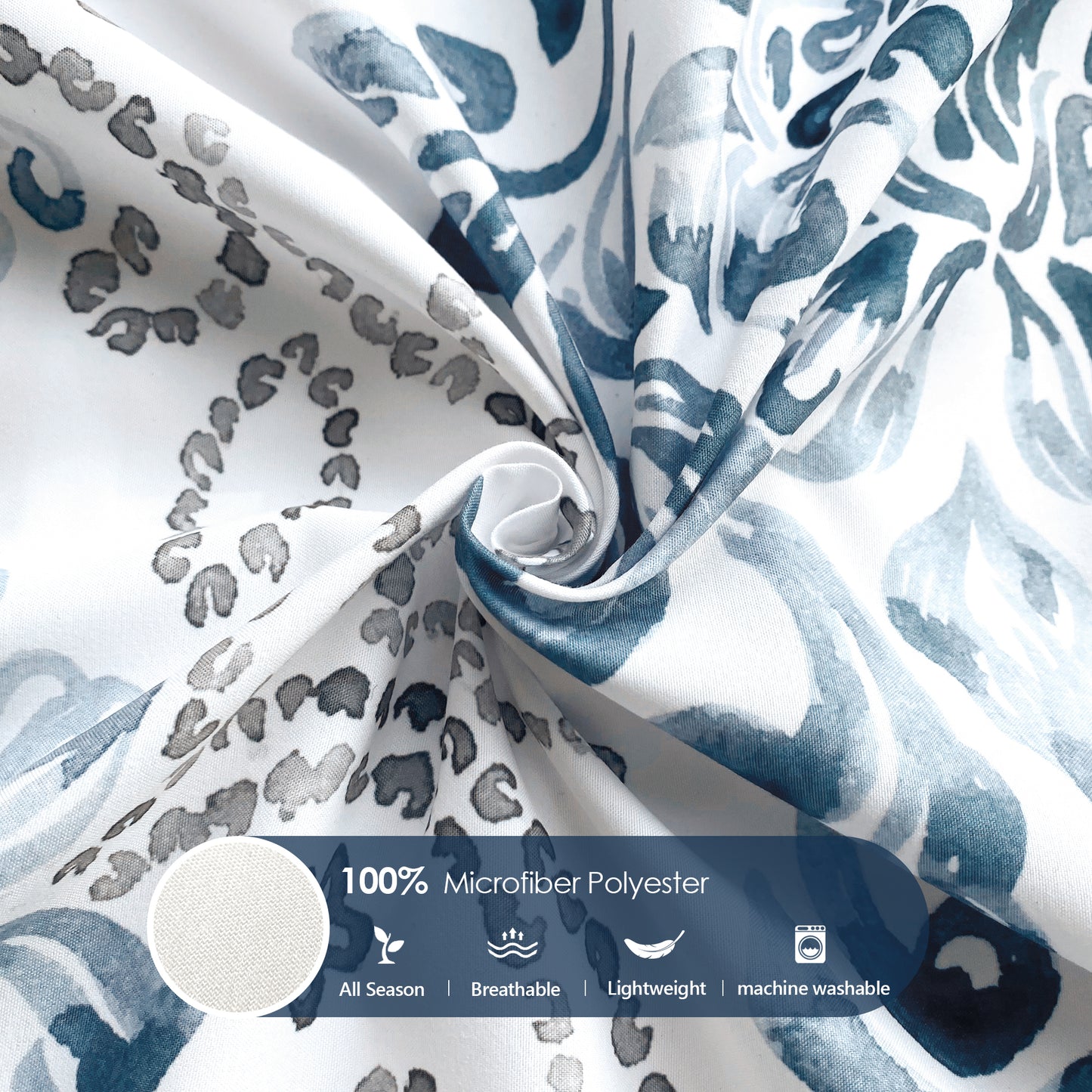 Style Quarters 3PCS Duvet Cover Queen Size 100% Polyester Luxury Duvet Covers with 1 Duvet Cover and 2 Pillow Shams