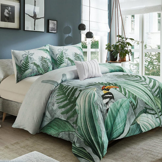 Turn your bedroom into a summer oasis with a breathable polyester comforter sets!