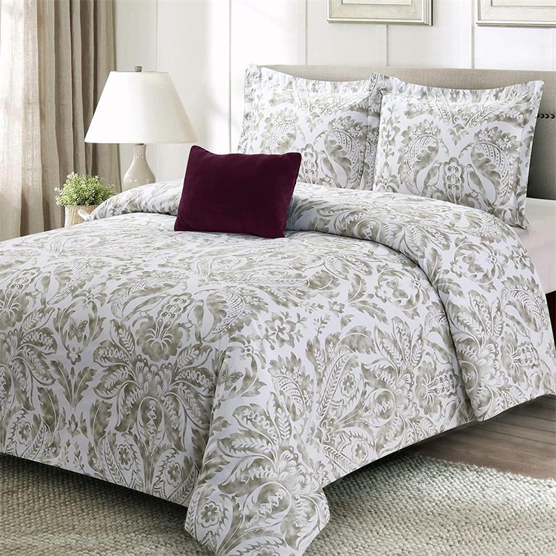 Comforter set Modern Patterns 100% Microfiber Polyester 4pcs Bed Comforter Set Includes 1 Comforter 2 Pillowcases and 1 Decorative Pillow