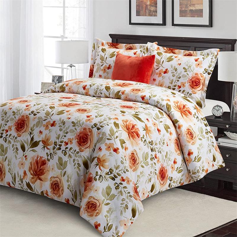 Comforter set Modern Patterns 100% Microfiber Polyester 4pcs Bed Comforter Set Includes 1 Comforter 2 Pillowcases and 1 Decorative Pillow