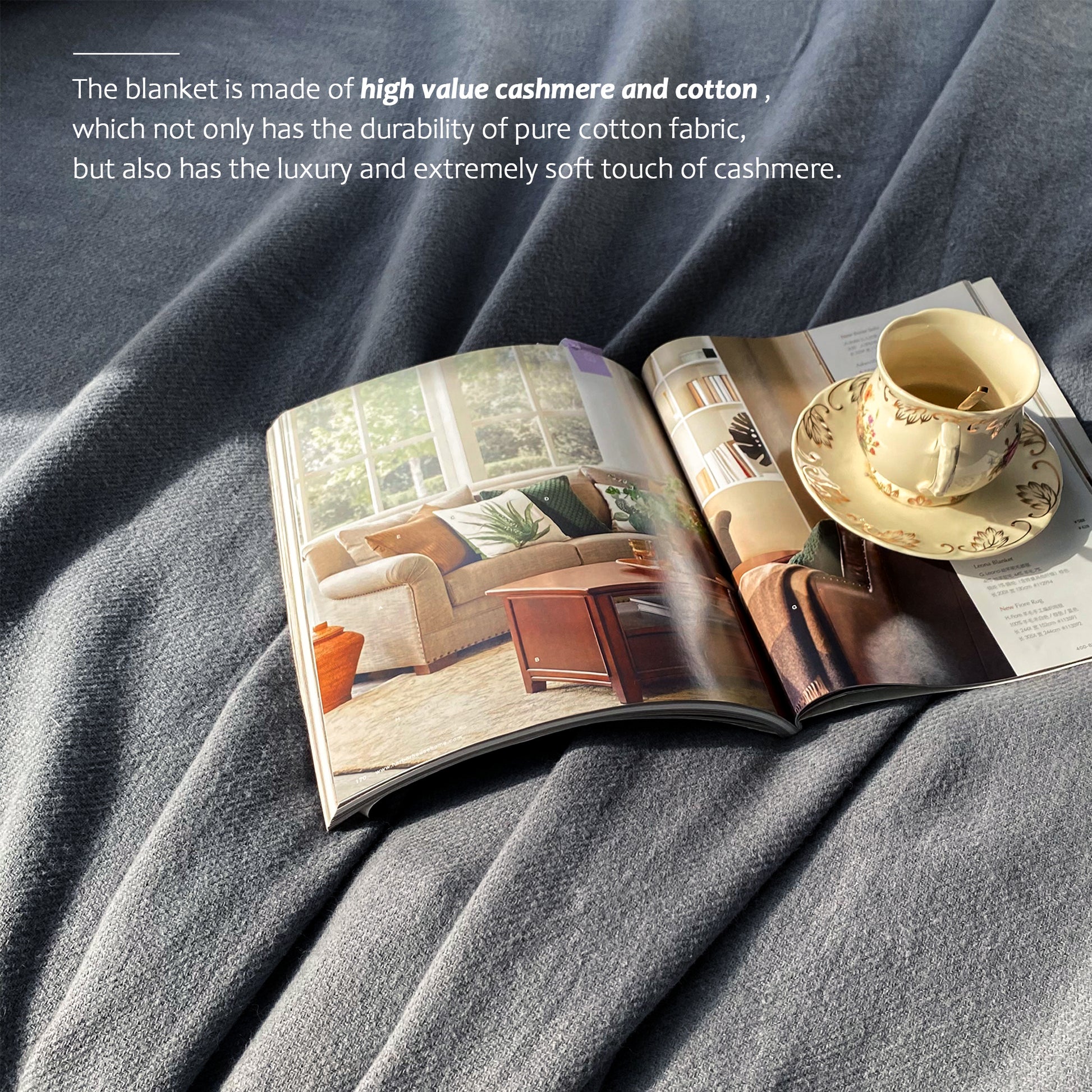 Cashmere Bed Blankets Luxury Plush Cozy Soft Comfy Lightweight