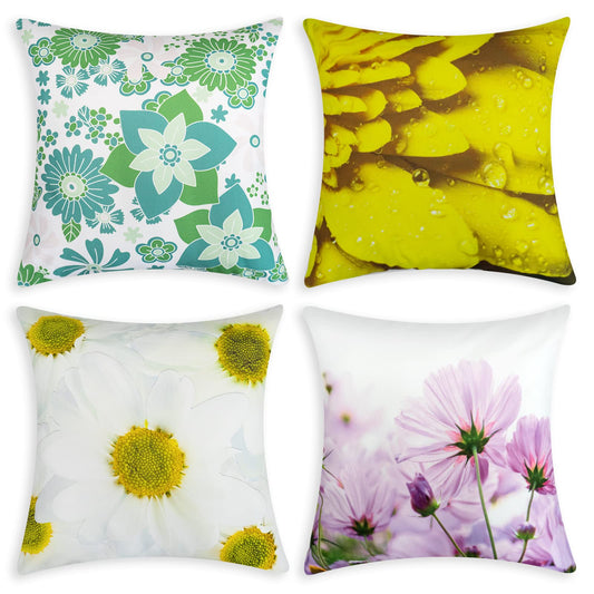 Realistic Flowers throw pillow covers set of 4 decorative cushion covers