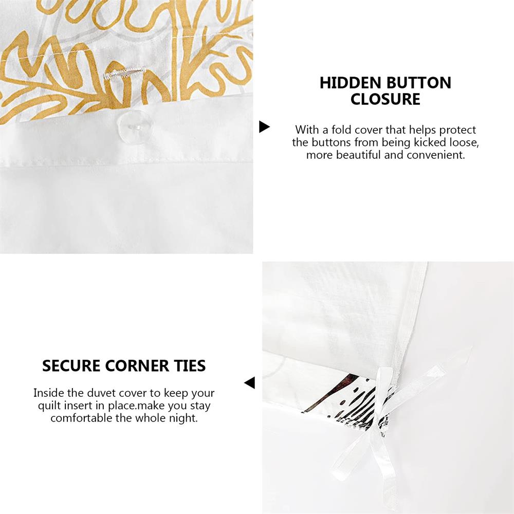 100% Cotton Duvet Cover Set-Bird Style Soft and Breathable 3 Pieces Duvet Covet Set For All Season (1 Duvet Cover+2 Pillowcases)