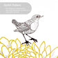 Comforter Set Flowers and Birds Printing 100% Cotton 7pcs Bed Comforter Set Includes 1 Comforter 2 Shams 2 Euro Shams 2 Decorative Pillow
