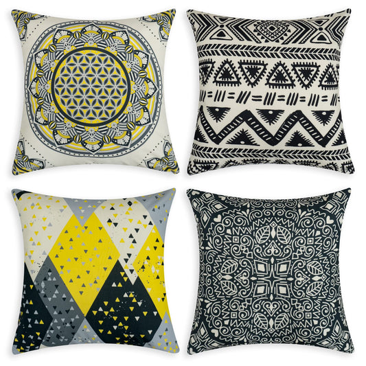 Black throw pillow covers set of 4 decorative cushion covers