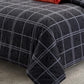 Grey Plaid 4 Pcs Comforter Set Includes 1 Comforter, 2 Pillowcases and 1 Decorative Pillow