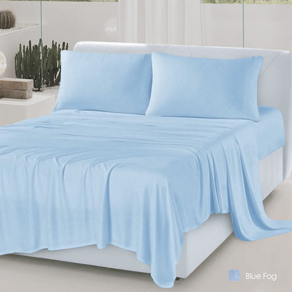 Blue Fog Heather- Soft and Cozy Viscose Bamboo 4 Pcs Sheet Set