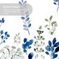 Blue Floral 4 Pcs Comforter Set Includes 1 Comforter, 2 Pillowcases and 1 Decorative Pillow