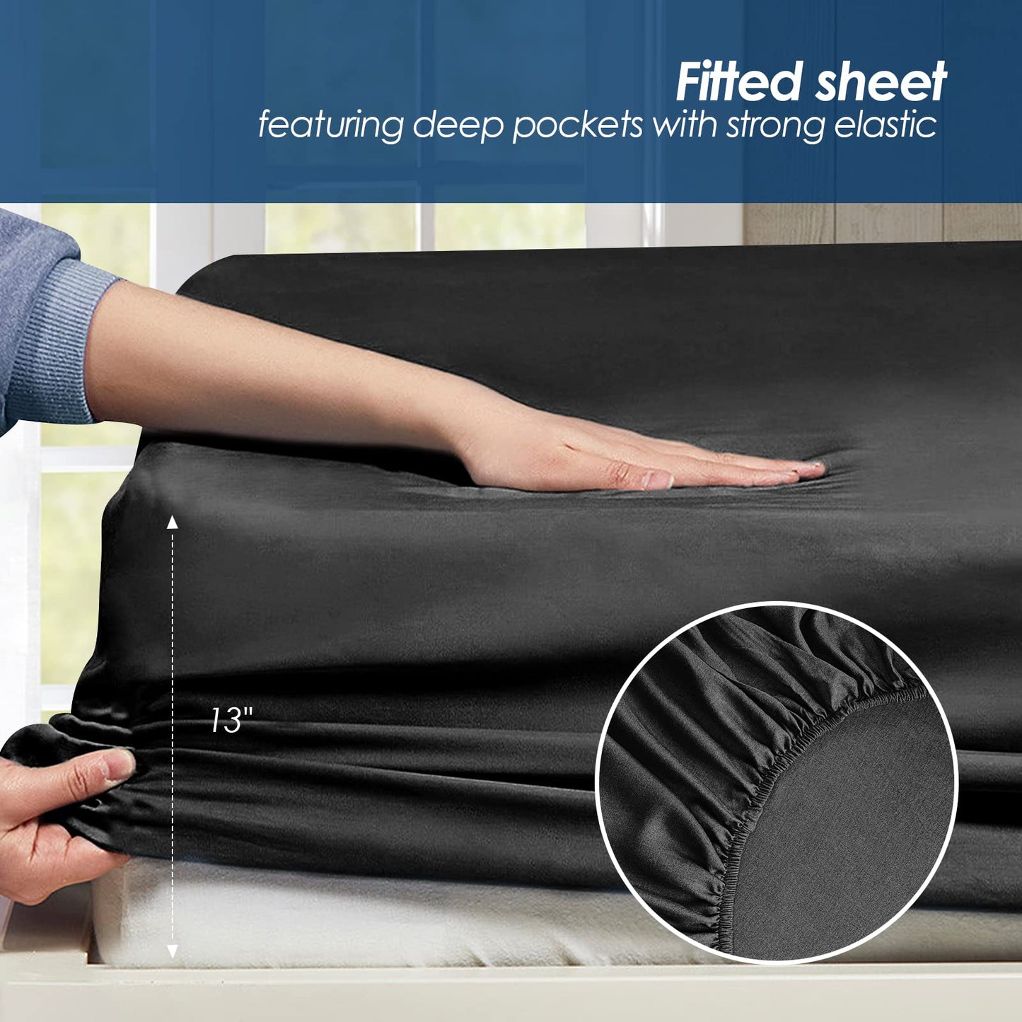 Charcoal Heather- Soft and Cozy Viscose Bamboo 4 Pcs Sheet Set