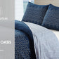 Duvet Cover, 3 Pcs King Duvet Cover, 100% Cotton Duvet Cover, Blue Floral Duvet Cover - Style Quarters