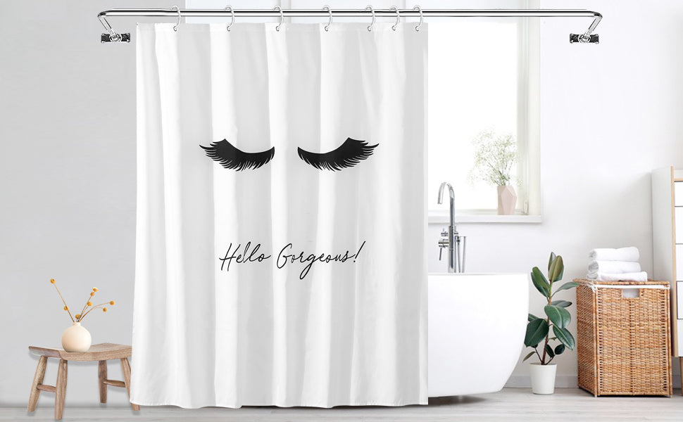 Eyelashes Shower Curtain-White Shower Curtain Cute Shower Curtains for Bathroom Fabric Shower Curtain 72x72 Inch Shower Curtain Boho Shower Curtain Floral Shower Curtain - Style Quarters