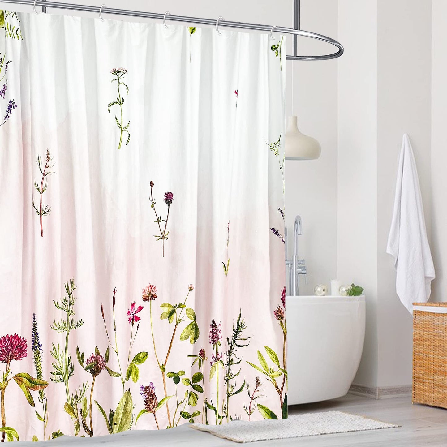 Flowers  Shower Curtain-Beige Shower Curtain with 72x72 Inch Modern Shower Curtains for Bathroom Floral Shower Curtain Fabric Shower Curtain Colorful Shower Curtain - Style Quarters