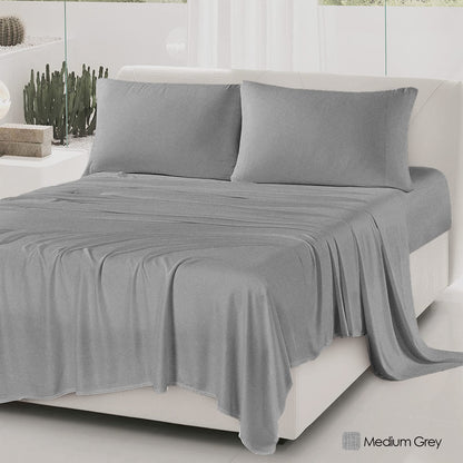 Grey Heather - Soft and Cozy Viscose Bamboo 4 Pcs Sheet Set