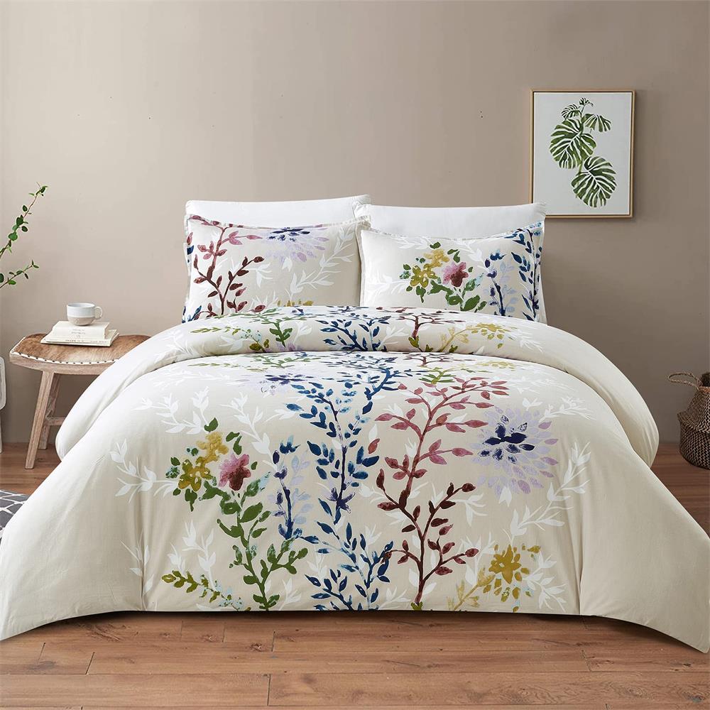 100% cotton Dahlia Duvet Cover set, Includes 1 Duvet Cover and 2 Pillow Shams