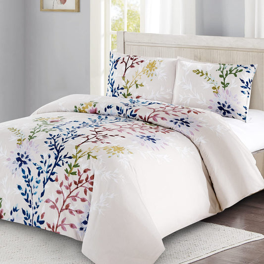 Multicolor Duvet Cover,  3 Pcs Duvet Cover, 100% Cotton Duvet Cover, Include 1 Duvet Cover and 2 Pillow Shams - Style Quarters