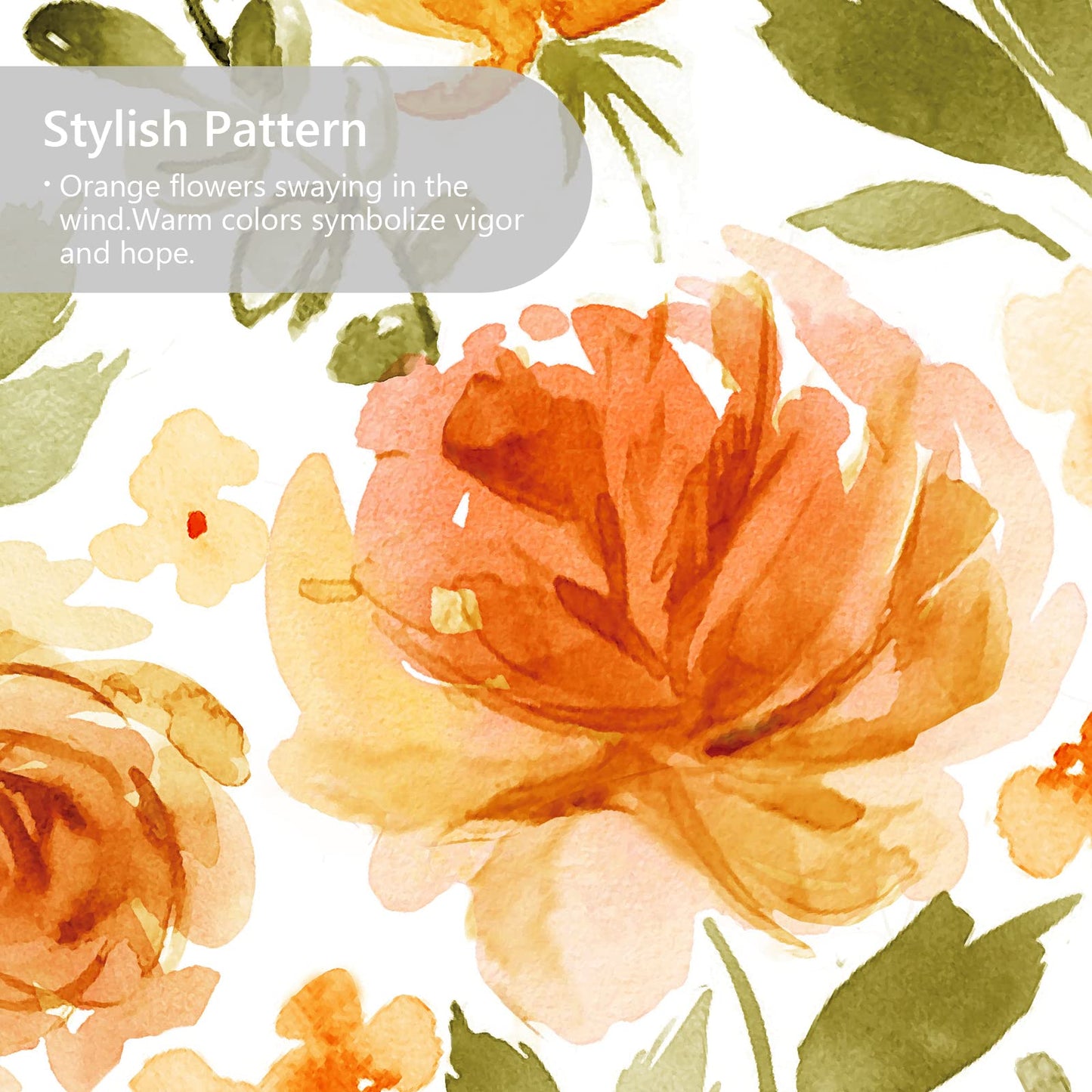 Orange Flower 4 Pcs Comforter Set Includes 1 Comforter, 2 Pillowcases and 1 Decorative Pillow