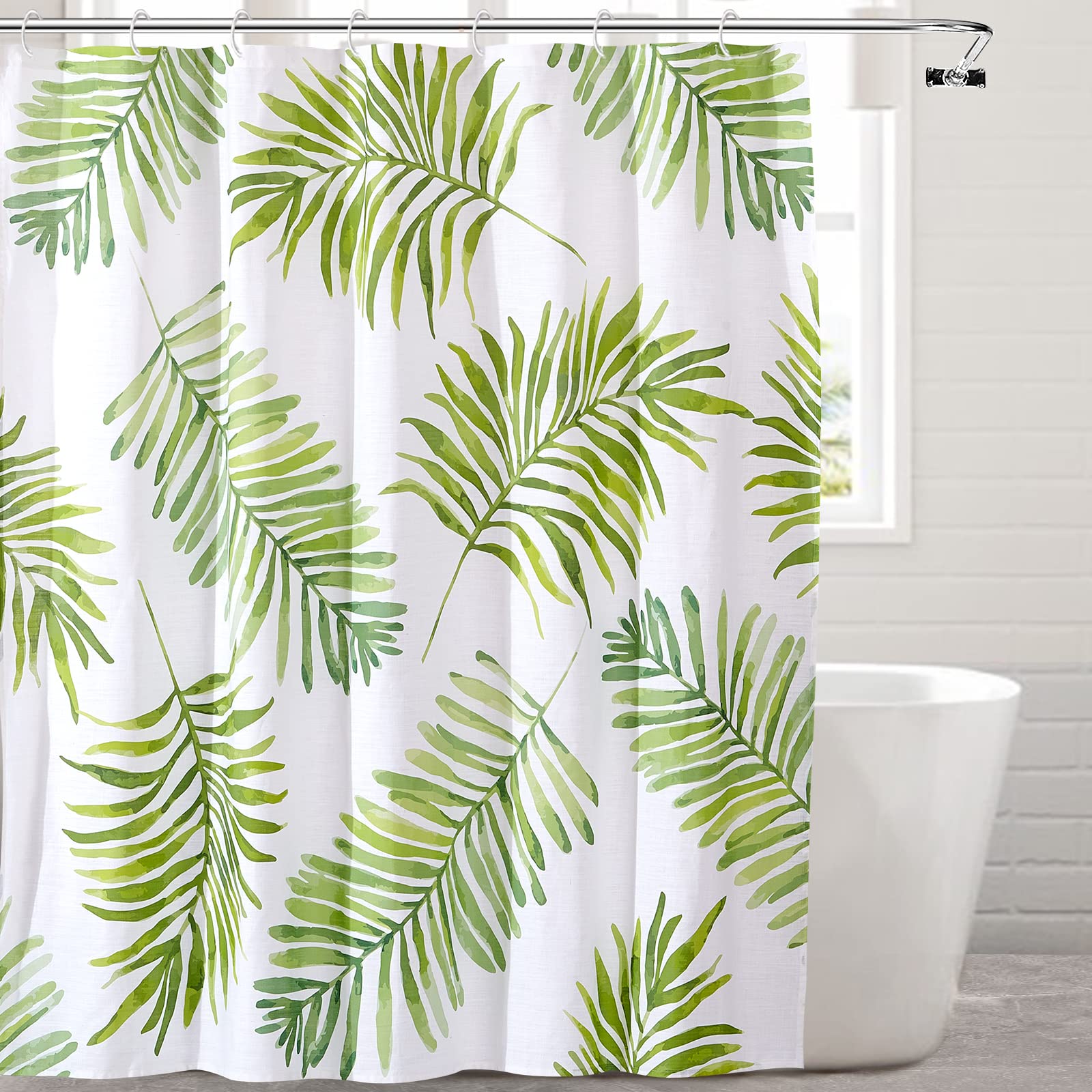 Palm Curtain-Beige Shower Curtain with 72x72 Inch Modern Shower Curtains for Bathroom Floral Shower Curtain Fabric Shower Curtain Colorful Shower Curtain - Style Quarters