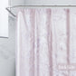 Purple Polyester Shower Curtains for Bathroom Embroidered with Crisp Flowers