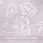 Purple Polyester Shower Curtains for Bathroom Embroidered with Crisp Flowers