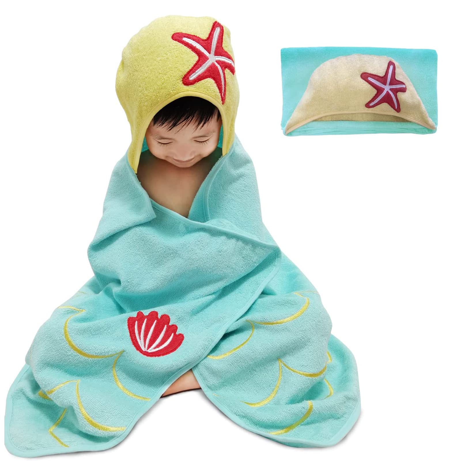 Mermaid hooded clearance bath towel